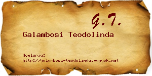 Galambosi Teodolinda névjegykártya